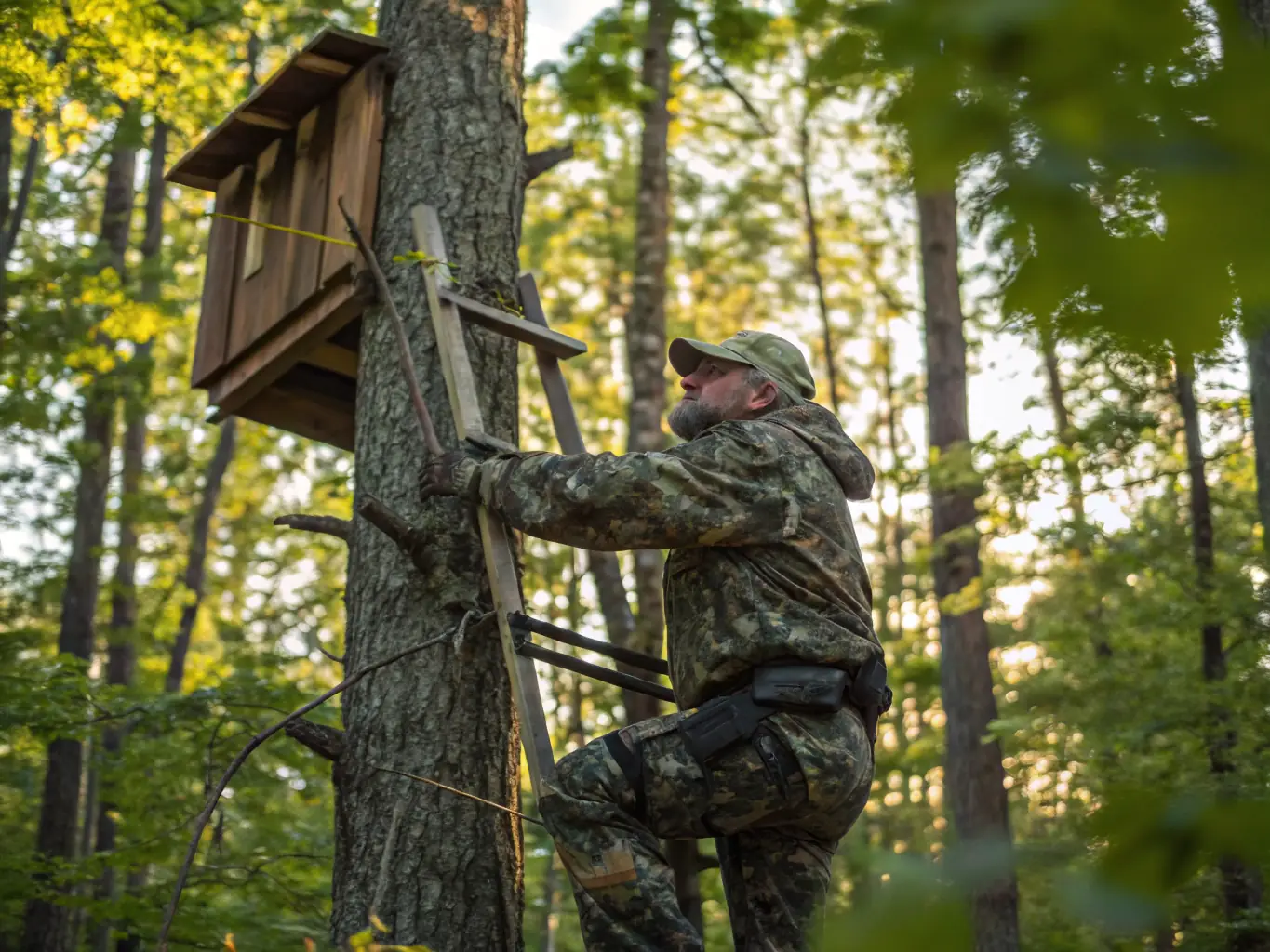 An image depicting a hunter participating in a wild boar hunting activity, showcasing the excitement and challenge of the hunt at Chasse du Ravin.